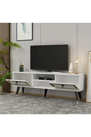 LİDYADH TV STAND BEYAZ-ALTIN