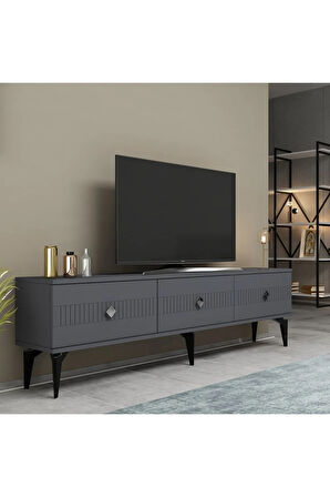 MİDASDH TV STAND (ALT MODÜL) ANTRASİT-GÜMÜŞ
