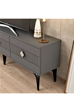 MİDASDH TV STAND (ALT MODÜL) ANTRASİT-GÜMÜŞ