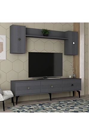 MİDASDH TV ÜNİTESİ TAKIMI ANTRASİT-GÜMÜŞ