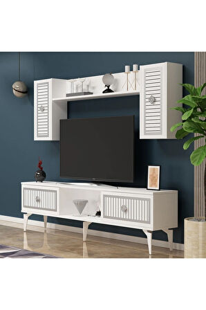 NİLDH 150 CM TV ÜNİTESİ BEYAZ GÜMÜŞ