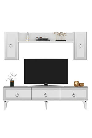 PONNYDH TV ÜNİTESİ BEYAZ GÜMÜŞ