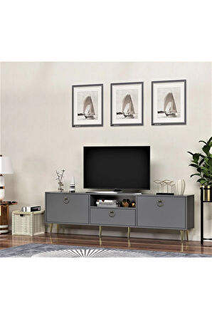 SOLEDH 180 CM TV ÜNİTESİ SEHPASI ANTRASİT