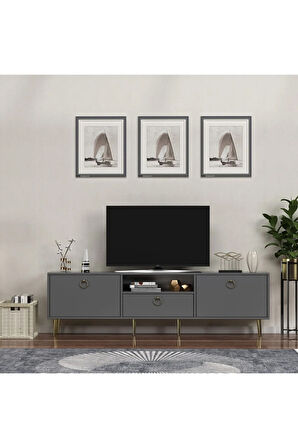 SOLEDH 180 CM TV ÜNİTESİ SEHPASI ANTRASİT