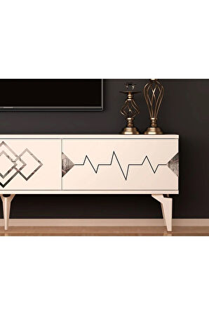 RİTİMDH 180 CM TV ÜNİTESİ TAKIMI BEYAZ GÜMÜŞ