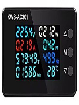 KWS-AC301 Dijital Voltmetre Akım Ölçer 50‑300V,0‑20A