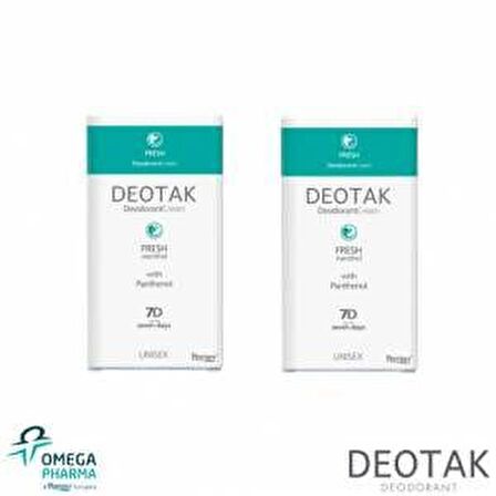 Deotak Fresh Antiperspirant Ter Önleyici Leke Yapmayan Krem Deodorant 35 ml x 2