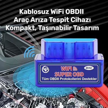 Npo Npc12 Kablosuz Wi-Fi Uygulama Destekli Türkçe Obdii Araç Arıza Tespit Silme