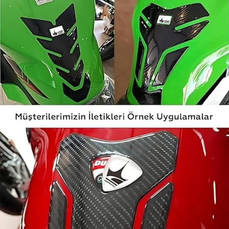 Tank Pad | Triumph Ile Uyumlu | Kaydırmaz Dayanıklı Karbon | Motosiklet Tank Pad | Gt09 (Şeffaf - Tr