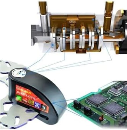 (48) Vi̇ Caro 110 Db Siyah Alarmlı Disk Kilidi Hatırlatma Kablolu Ile Uyumlu