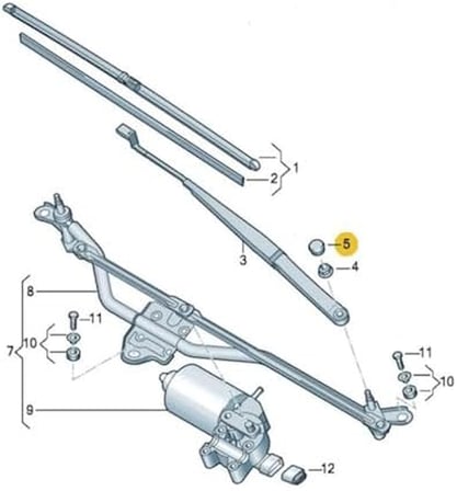 Ön Cam Silecek Vida Kapağı 1J0955205A Vw Vento Ile Uyumlu 1992-1998