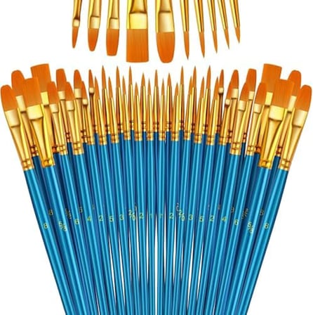 5 Set Sanatçı Fırcası Seti, 10'Lu Paket Naylon Fırca, Resim, Akrilik, İnce Fırca, Sulu Boya Yüz Boya