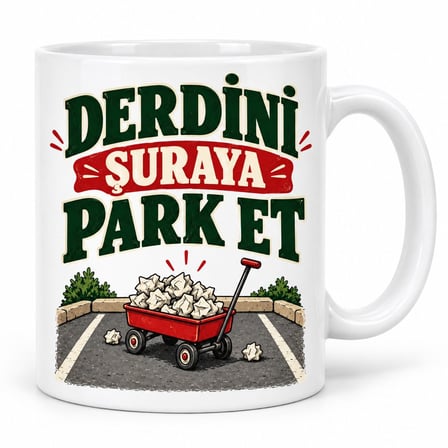 Dert Parkı Tasarımlı Porselen Kupa - MODEL 726
