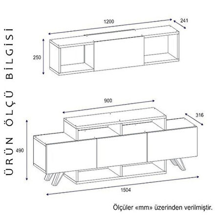 TV Ünitesi Arzu Antrasit 150 cm