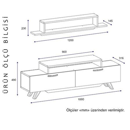 TV Ünitesi Human Beyaz 150 cm