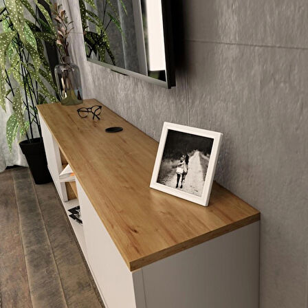 TV Sehpası Leydi Safir Beyaz 160 cm