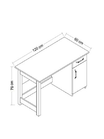 Morpanya Nest Çalışma Masası Ahşap 120 x 71 cm Beyaz 