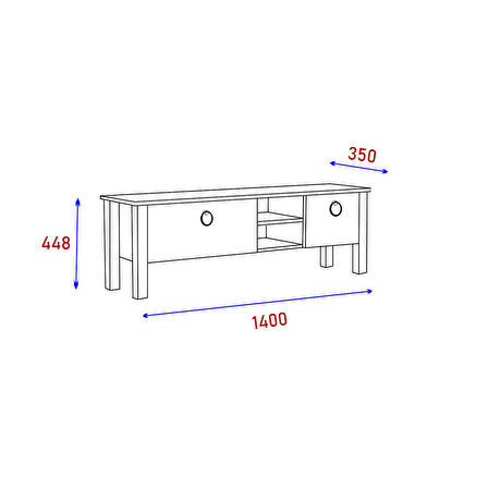 TV Sehpası Rüya Beyaz 140 cm