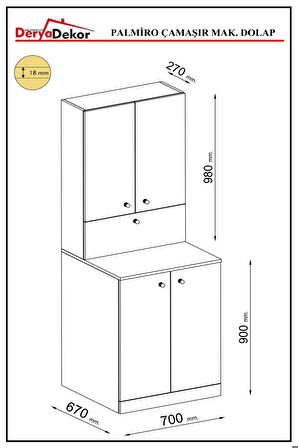 PALMİRO ÇAMAŞIR MAKİNESİ DOLAP SET 