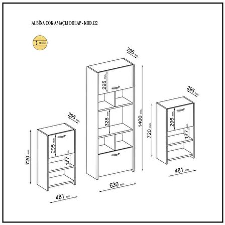 ALBİNA ÇOK AMAÇLI DOLAP KOD: 1 2 2