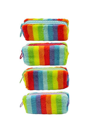 Unicus Big Zip Süper Rainbow Tavşan Tüylü Kalem Kutu