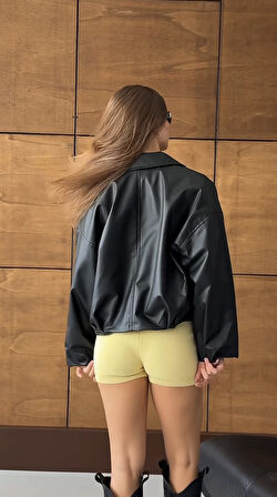 Prifaldi Premium Oversiz Bomber Deri Ceket