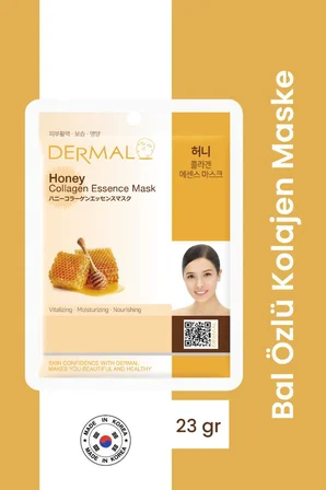 Dermal Canlandırıcı, Nemlendirici Ve Besleyici Bal Özlü Kollajen Maske 23 Gr 10 Adet