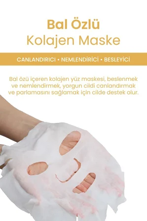 Dermal Canlandırıcı, Nemlendirici Ve Besleyici Bal Özlü Kollajen Maske 23 Gr 10 Adet