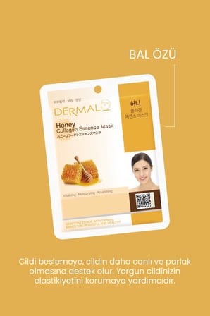 Dermal Canlandırıcı, Nemlendirici Ve Besleyici Bal Özlü Kollajen Maske 23 Gr 10 Adet