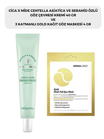 DERMAL CICAXMIDE Göz Çevresi Kremi 40 gr ve Dermal 3 Katmanlı Gold Göz Maskesi 4 gr