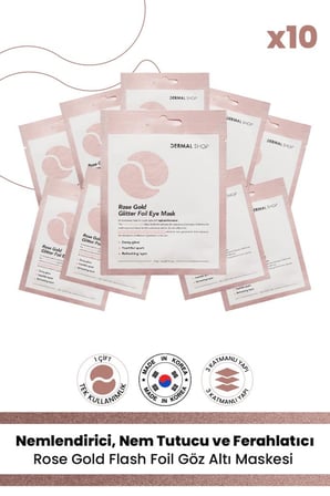 Dermal 3 Katmanlı Rose Flash Foil Göz Altı Torbalarına Karşı Kağıt Göz Maskesi 4 gr 10 Adet