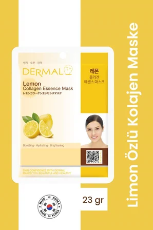 Dermal Aydınlatıcı, Destekleyici Ve Nemlendirici Limon Özlü Kollajen Maske 23 Gr 10 Adet