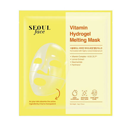 Dermal Pdrn Hydrojel Eriyen Maske Nemlendirici Şeffaf Jel Maske 34 gr. ve Vitamin Eriyen Maske 34 gr.