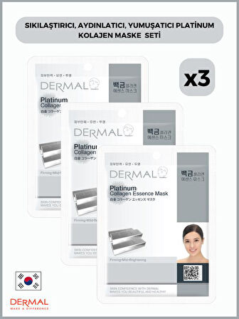Dermal Sıkılaştırıcı, Aydınlatıcı, Yumuşatıcı Platinum Kollajen Maske 23 Gr 3 Adet