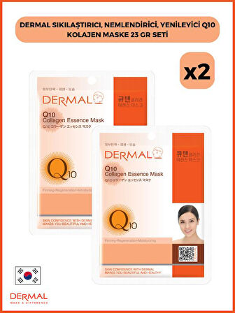 Dermal Sıkılaştırıcı, Nemlendirici, Yenileyici Q10 Kolajen Maske 23 Gr 2 Adet