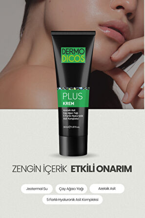Dermodicos Plus Gece Kremi 30 ml (% 10 TTO % 20 Azelaik Asit)