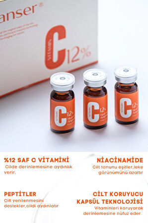 CELLEANSER %12 Saf C Vitaminli Leke Karşıtı Ve Aydınlatıcı Peptitli Serum