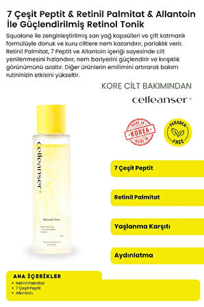 7 Çeşit Peptit & Retinil Palmitat & Allantoin İle Güçlendirilmiş Yaşlanma Karşıtı Retinol Tonik