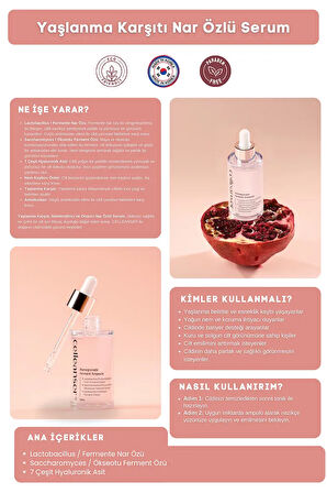 Yaşlanma Karşıtı, Çift Etkili Nemlendirici ve Onarıcı Nar Özlü Serum