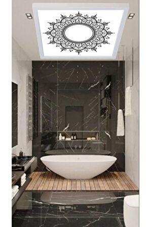 Modern Banyo Avize Desinist Led Tavana Model Avize, 60watt Beyaz Işık, 60x60cm Modern Kare Avize,