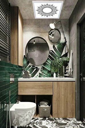 Modern Banyo Avize Desinist Led Tavana Model Avize, 60watt Beyaz Işık, 60x60cm Modern Kare Avize,