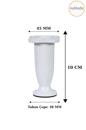 10 CM Beyaz Ayarlanabilir Dolap Mobilya Kanepe Sehpa Tezgah Ayağı Plastik Ayakları (4 ADET)