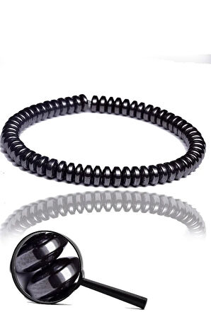 Sertifikalı Aaa Koyu Gümüş Renk Hematit Taşı Bileklik - Kararmaz