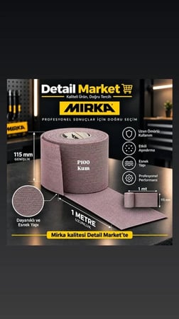 Detail Market Mirka Abranet 115mm x 1 mt Rulo Zımpara P100 Kum 1 METRE