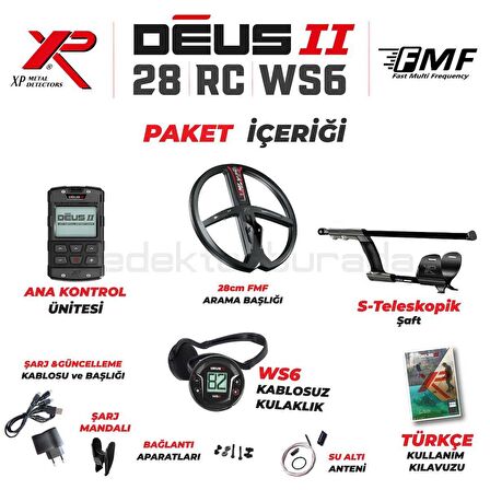 DEUS 2 28CM FMF BAŞLIK,ANA KONTROL ÜNİTESİ,WS6 KULAKLIK