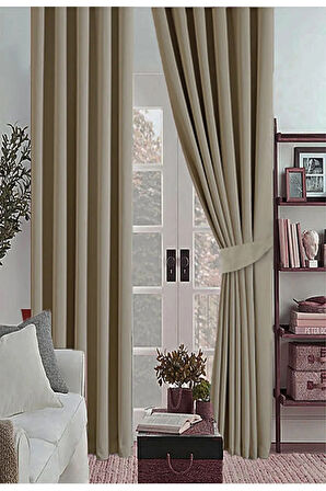 Deve Tüyü Kalın Güneşlik Blackout Kararma Fon Perde Düz Dikim