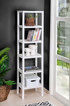 Ombeg 6 Katlı Düzenleyici Raf Ünitesi, Kitaplık, Banyo Rafı Mutfak Rafı Balkon Rafı Organizer