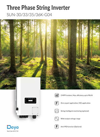DEYE 30kW Trifaz On-Grid String İnverter