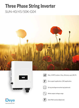 DEYE 40kW Trifaz On-Grid String İnverter