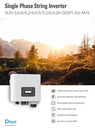 DEYE 5KW Monofaze On-Grid String İnverter